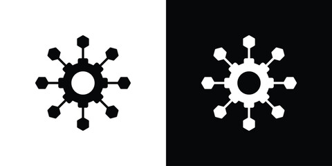 Microservices icon concept. silhouette icon.