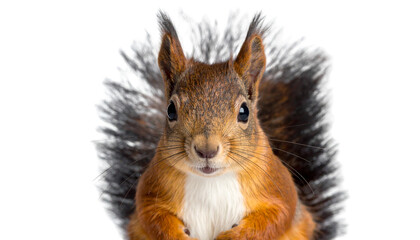 Adorable Gray Squirrel Portrait , isolated on white background png