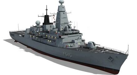 Naklejka premium Modern military warship illustration