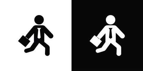 Going to work icon concept. silhouette icon.