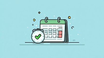 A simple illustration of a calendar and a timer.