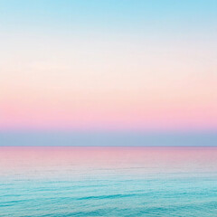 Soft pastel gradient sky over calm turquoise ocean water image