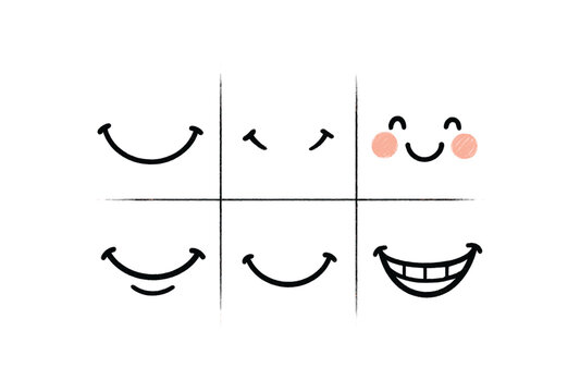hand drawn cute doodle style isolated Smile crescent arc Smile dimple mark Smile rosy cheeks Smile happy grin Smile mouth curve Smile grin shadow