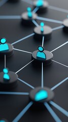 Futuristic network connecting people and cloud computing resources