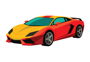 Modern Sport Car Vector Flat Design for Clipart Illustration