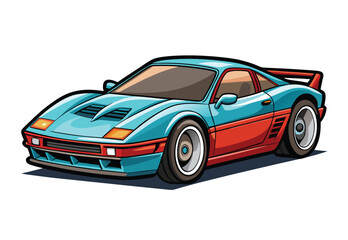 Modern Sport Car Vector Flat Design for Clipart Illustration