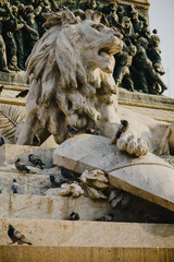 Lion statue in Milan Square