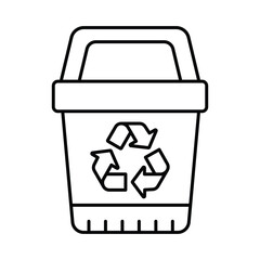 Eco Trash Bin Outline illustration style icon. EPS 10 file