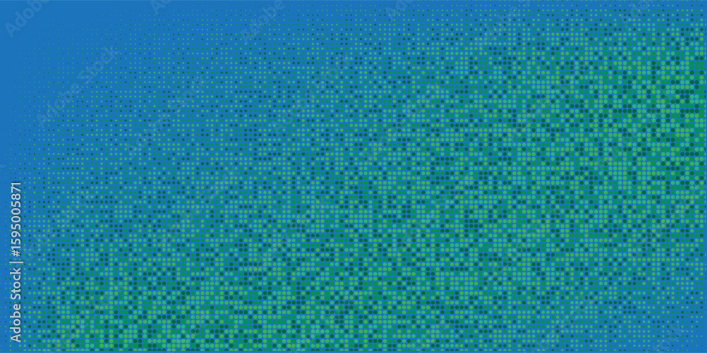 Poster pixelated blue and green gradient pattern with digital mosaic effect,ideal for technology, backgroun