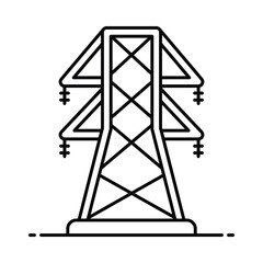 Transmission Tower Outline illustration style icon. EPS 10 file