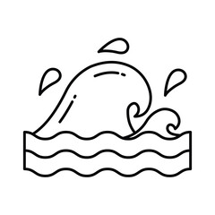 Sea Wave Outline illustration style icon. EPS 10 file
