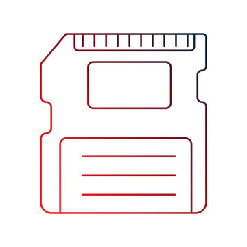 sd card gradient outline icon with white background vector stock illustration