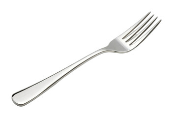 Stainless steel fork on neutral background
