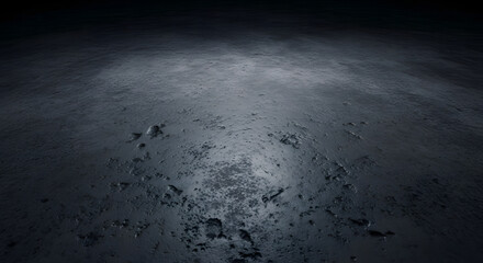 Fototapeta premium Dark, textured surface with scattered rocks, illuminated from below.