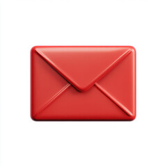 Envelope icon on a white background, using solid red shading, representing digital communication