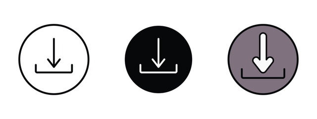 set of pixel perfect colored download icon , 1 Silhouette, 1 Unexpanded, Download symbol typically used for digital files.