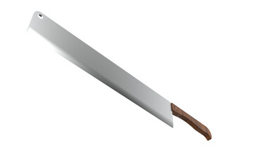 Essential Kitchen Chopping Knife: Large Stainless Steel Blade with Durable Wooden Handle, Ideal for Food Processing, Meat, and Fruit. Isolated on HD Transparent Background for Culinary Design Projects