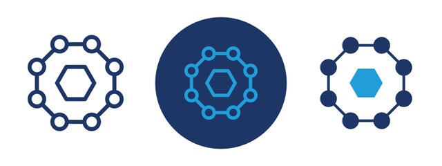 set of pixel perfect colored Nano technology icon , 1 Silhouette, 1 Unexpanded, Circuit with nano-sized connections.