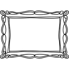 Elegant wall art frame featuring decorative borders, an outline drawing for sophisticated presentations. This wall art frame provides a customizable display space for favorite prints and photos.