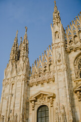 The facade of the Milan Cathedral. The Duomo