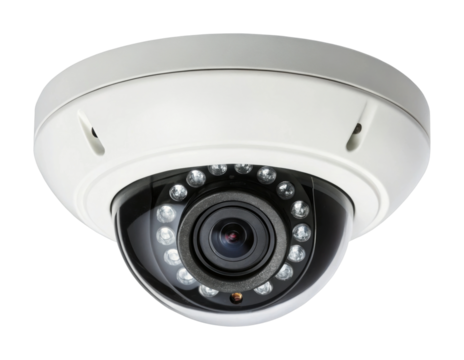 Ceiling-mounted dome security camera for indoor surveillance