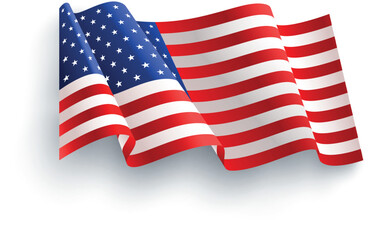 "Waving American Flag Vector Illustration for Patriotism and National Pride"