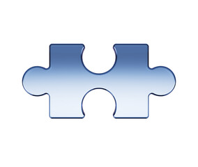 Fototapeta premium A sleek, glossy dark blue puzzle piece with a modern and futuristic design. 3d illustration