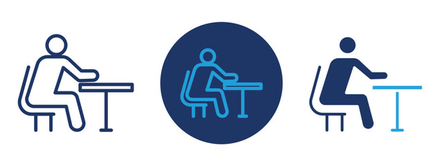 set of pixel perfect colored Student icon , 1 Silhouette, 1 Unexpanded, A student character with book and graduation cap, representing education.