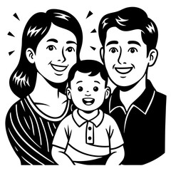 happy family silhouette