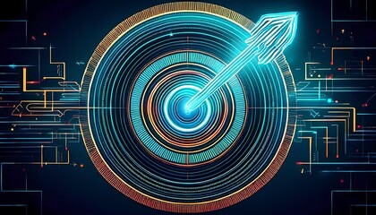 abstract digital target with an arrow in the center