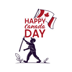 Fototapeta premium Happy canadian Day illustration