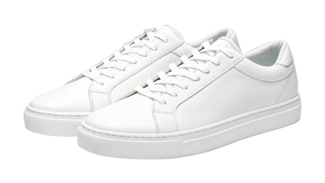 Stylish white sneakers with minimalist design