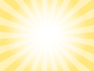 黄色の背景と光り輝く太陽のイラスト