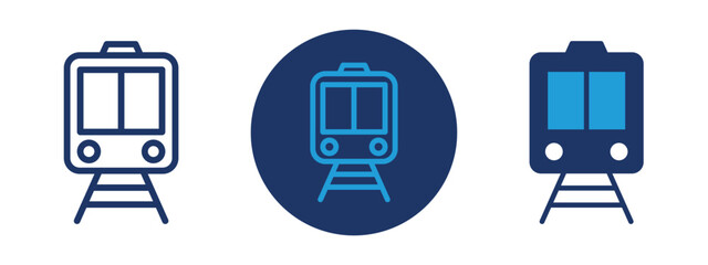 set of pixel perfect colored Train icon , 1 Silhouette, 1 Unexpanded, Side view of a train symbol representing railway transport.