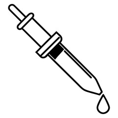 Medical dropper line art vector illustration 