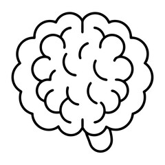 Brain icon line art vector illustration 
