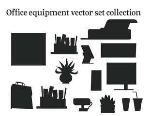 Office equipment vector icons colletion sheet