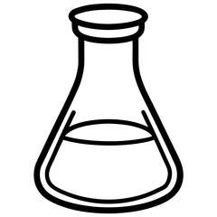 Beaker line art vector illustration 