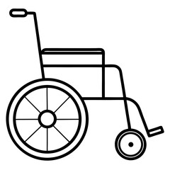 Wheelchair line art vector illustration 