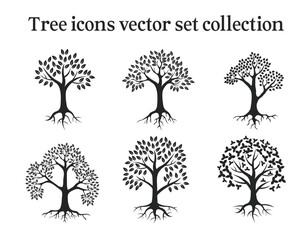 Tree Icons vector set collection