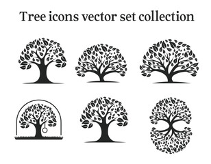 Tree Icons vector set collection