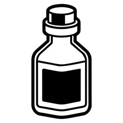 Medicine bottle line art vector illustration 