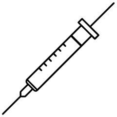 Syringe line art vector illustration 