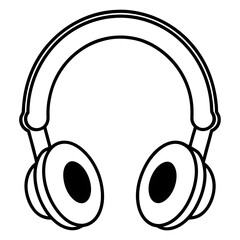 Headphone line art vector illustration 