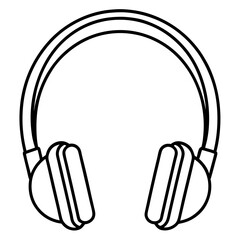Headphone line art vector illustration 