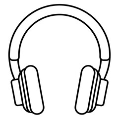 Headphone line art vector illustration 