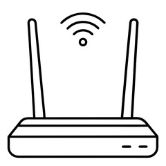 wi-fi router line art vector illustration 