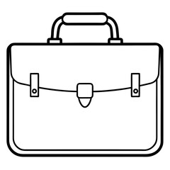 Briefcase line art vector illustration 