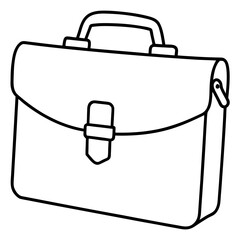 Briefcase line art vector illustration 