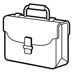 Briefcase line art vector illustration 